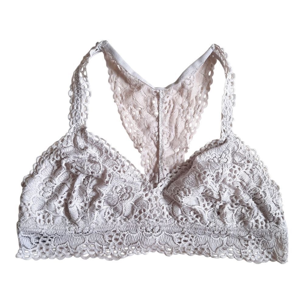 Aerie Cream Lace Bralette with Racerback Design